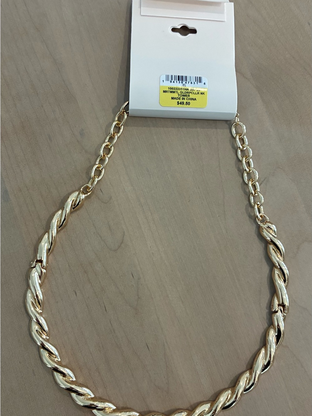 Gold Twisted Collar Necklace